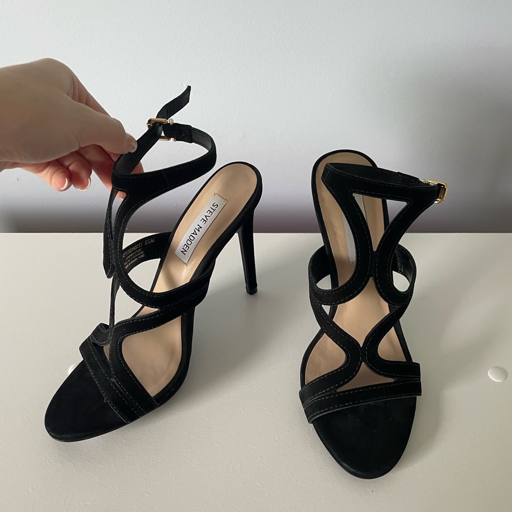Steve Madden Strappy Black Heels